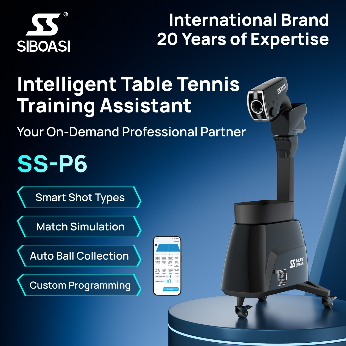 SIBOASI SS-P6 Professional Sma - Table Tennis App recensie en prijs