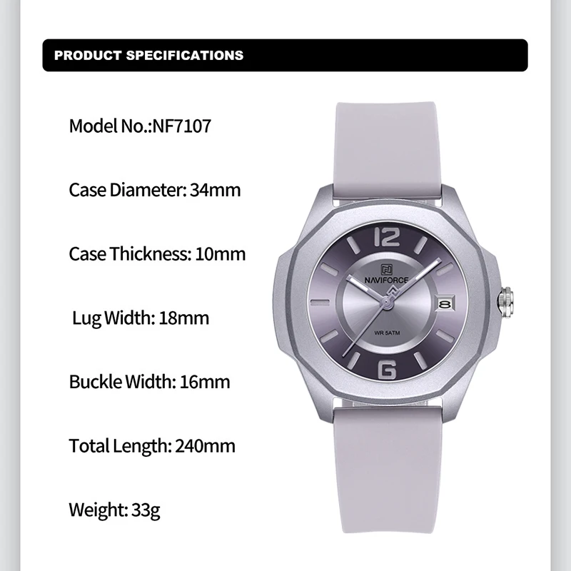 NAVIFORCE 7107 Watch for Women - Edge Tape Roll recensie en prijs